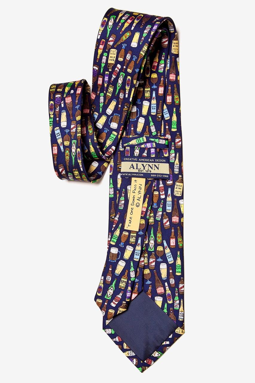 Alynn Take One Down Pass It Around Navy Blue 100% Silk Tie