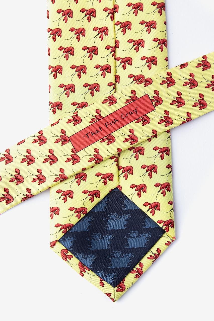 Alynn That Fish Cray Yellow 100% Silk Extra Long Tie