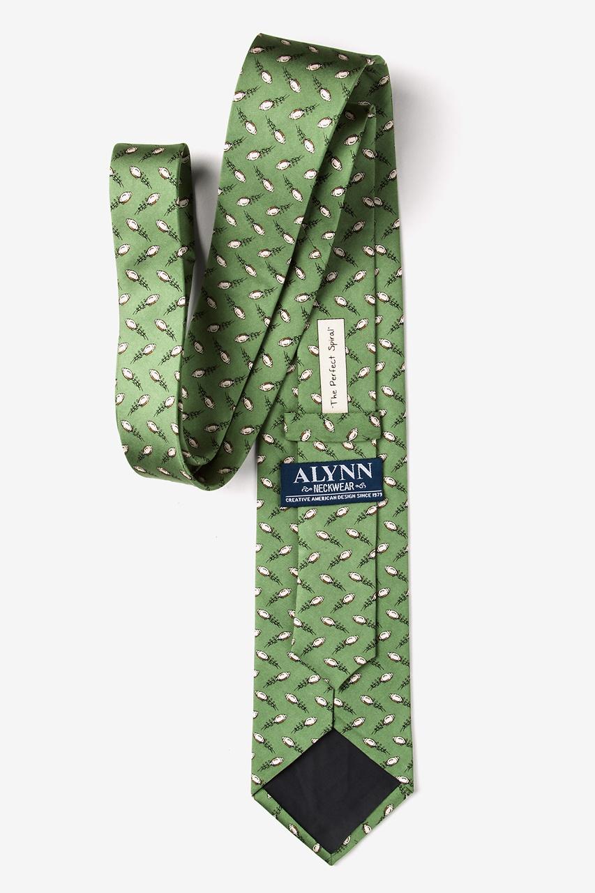 Alynn The Perfect Spiral Green 100% Silk Extra Long Tie