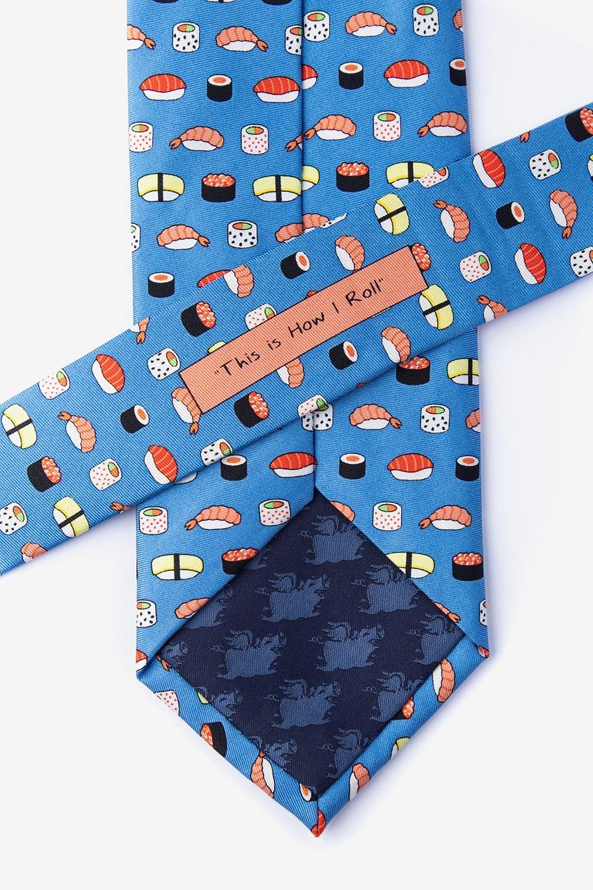 Alynn This Is How I Roll Blue 100% Silk Extra Long Tie