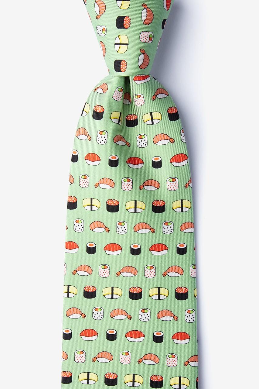 alynn This is How I Roll green 100% silk Extra Long Tie