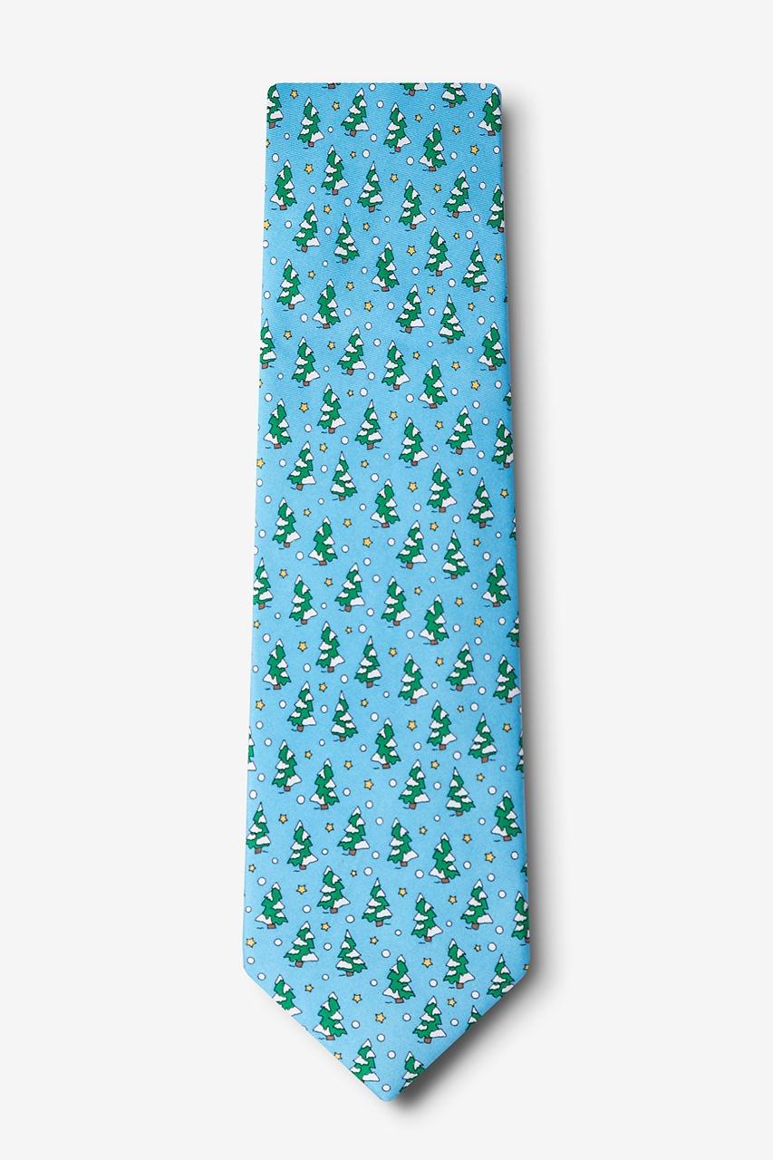 Alynn Tree-mendous Light Blue 100% Silk Extra Long Tie