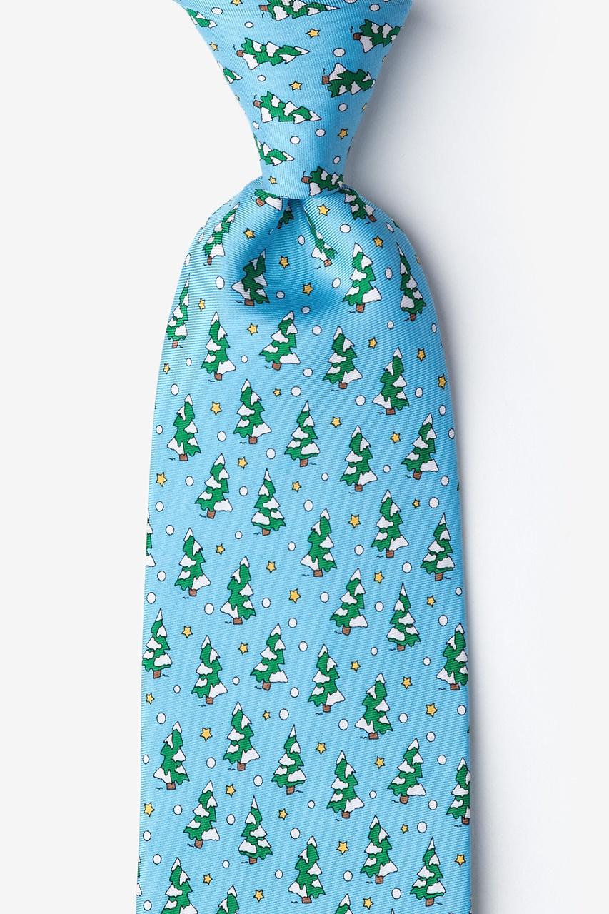 alynn Tree-mendous light blue 100% silk Extra Long Tie