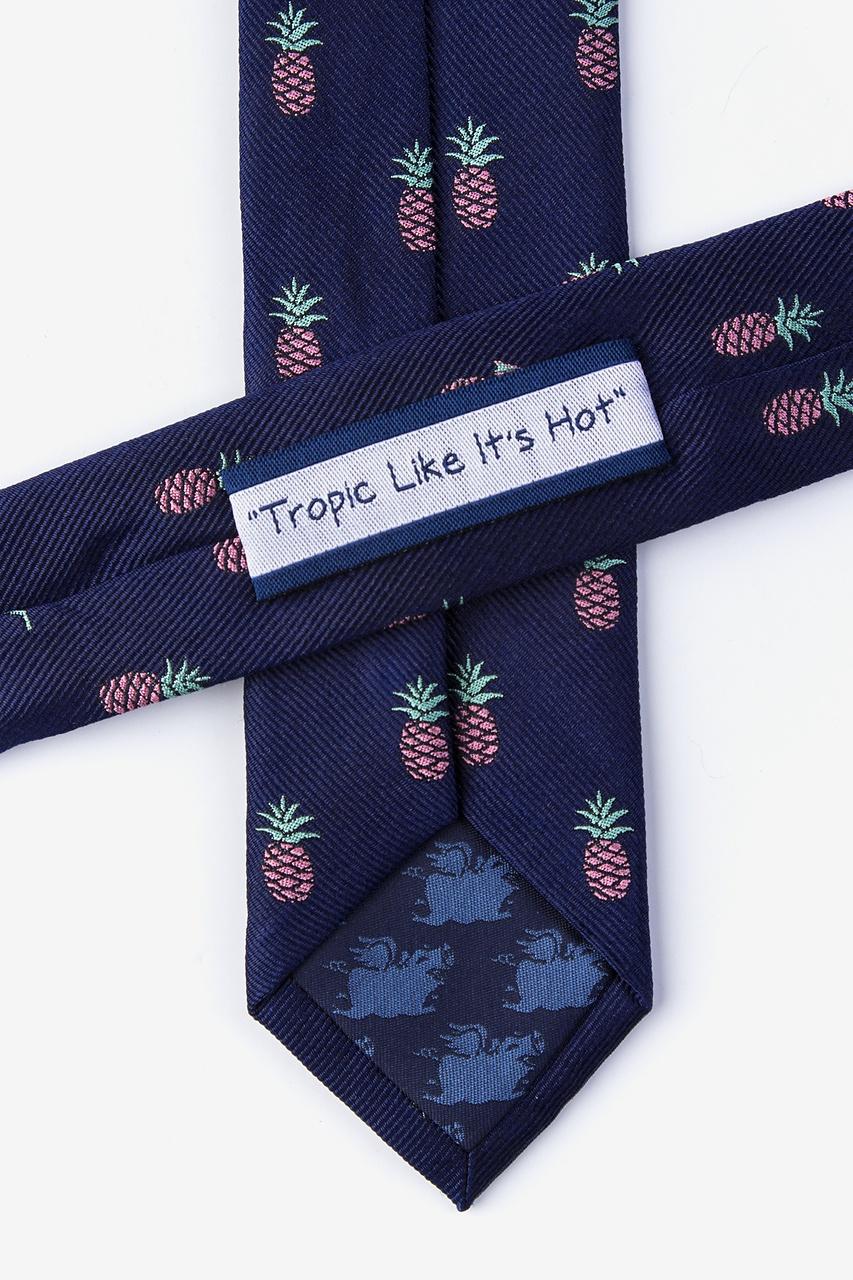 Alynn Tropic Like It's Hot Navy Blue 100% Silk Skinny Tie