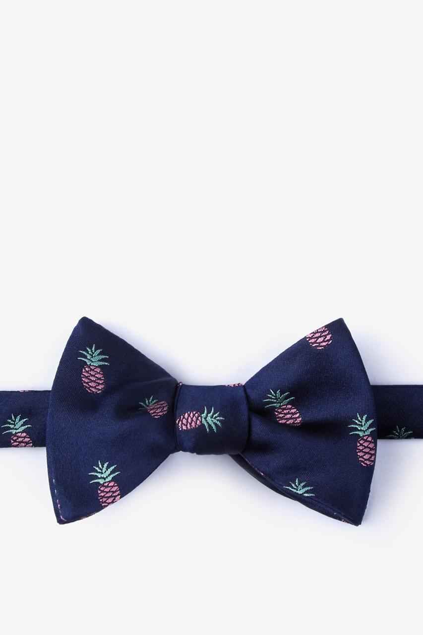 alynn Tropic Like its Hot Navy Blue Self-Tie Bow Tie