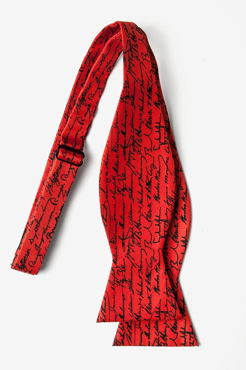 Alynn U.S. Presidential Signatures Red Self-Tie Bow Tie