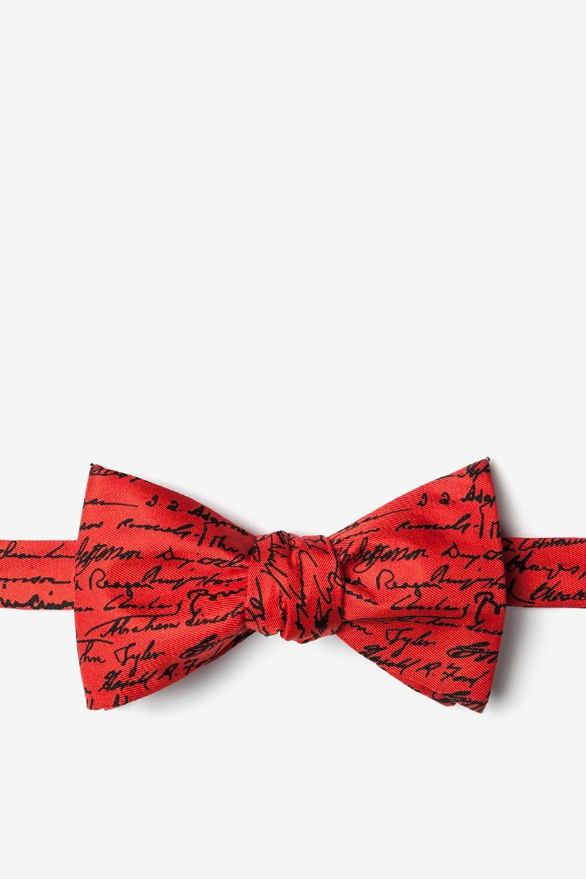 alynn U.S. Presidential Signatures red Self-Tie Bow Tie