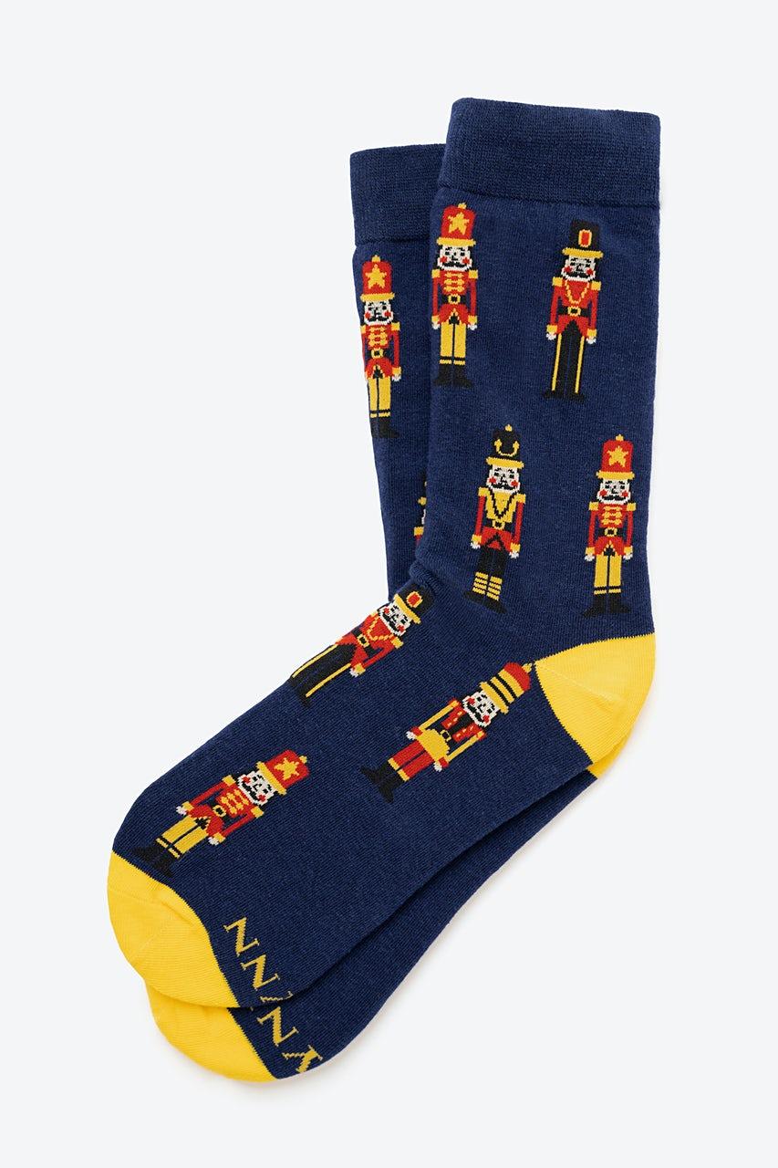 alynn What's Crackin' Nutcracker Navy Blue Women's Sock