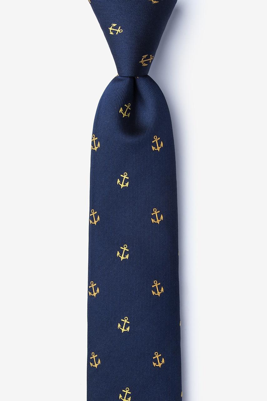 alynn What's the Holdup? Navy Blue 100% silk Skinny Tie