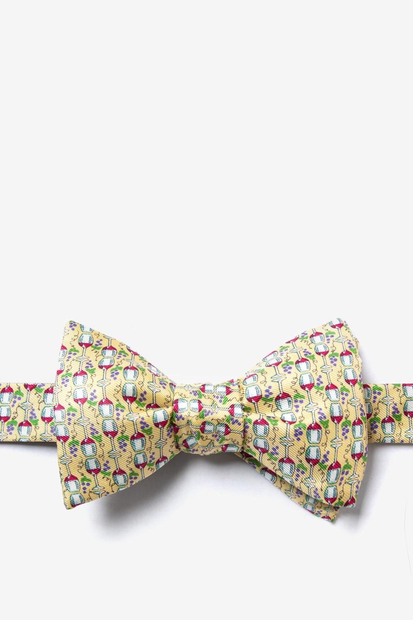 alynn Would ya hit a guy with glasses ? yellow Self-Tie Bow Tie