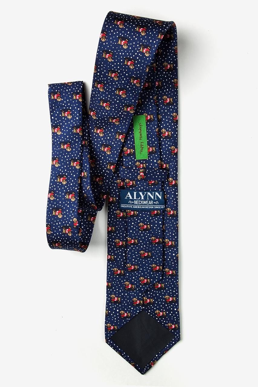 Alynn Yappy Howlidays Navy Blue 100% Silk Extra Long Tie