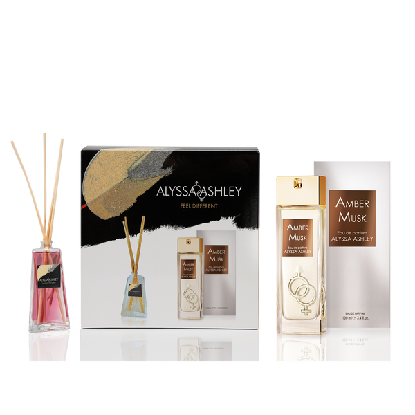 Alyssa Ashley Amber Musk + Scented Home Diffuser Set