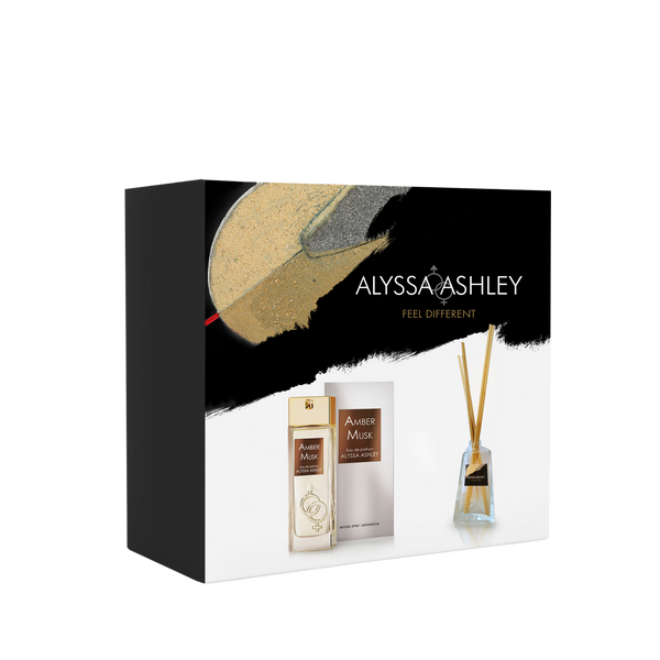 alyssa ashley Amber Musk + scented home diffuser set