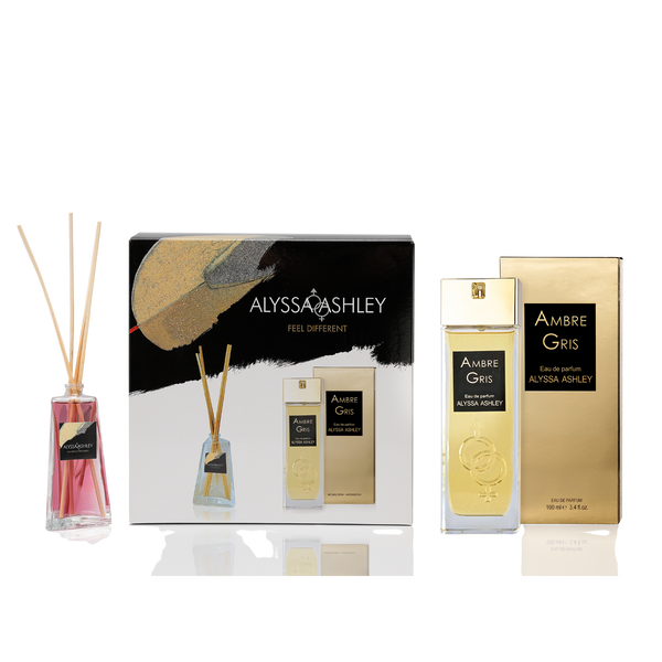 Alyssa Ashley Ambre Gris+ Scented Home Diffuser Set