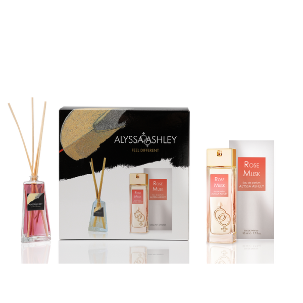 Alyssa Ashley Rose Musk + Scented Home Diffuser Set