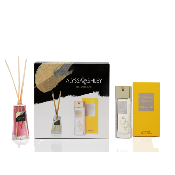 Alyssa Ashley Cashmeran Vanilla + Scented Home Diffuser Set