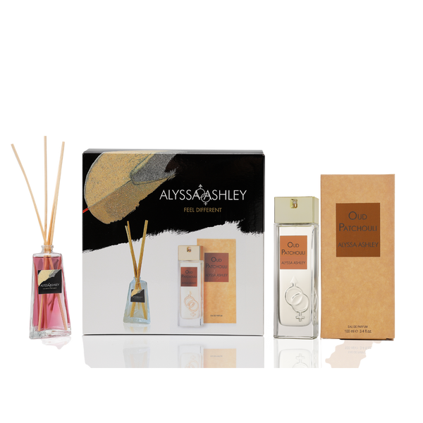Alyssa Ashley Oud Patchouli + Scented Home Diffuser Set