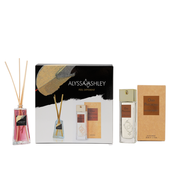Alyssa Ashley Oud Patchouli + Scented Home Diffuser Set