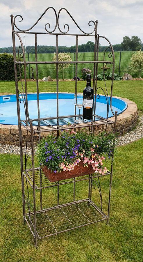 Ambiente Haus Antq Brown Shelf With 4 Tiers 162cm