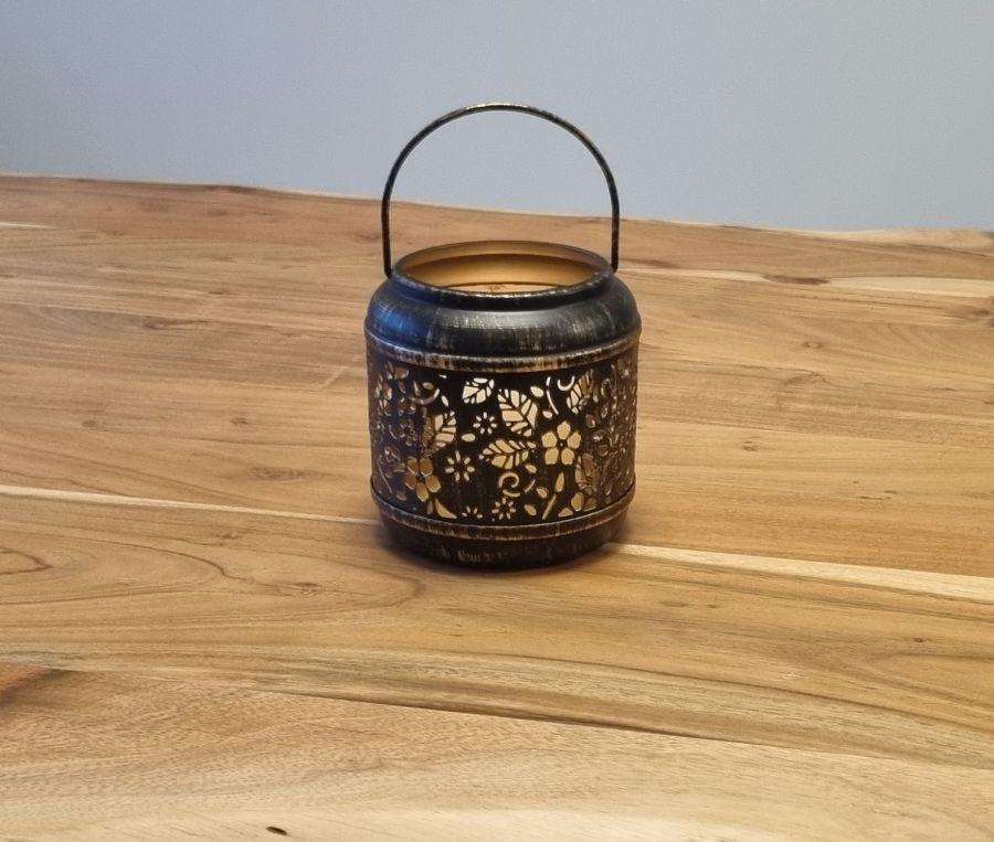 Ambiente Haus Black/gold Metal Lantern - (H) 20cm