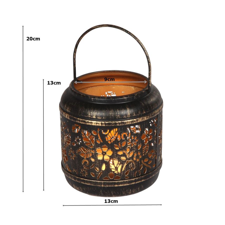 Ambiente Haus Black/gold Metal Lantern - (H) 20cm