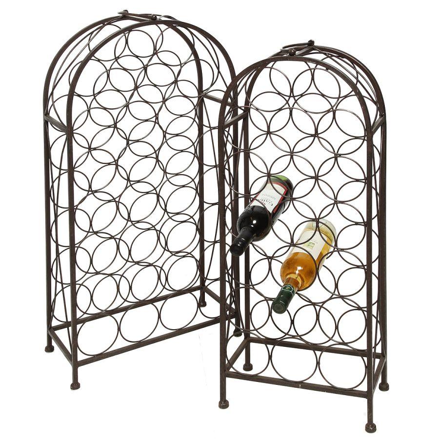 ambiente haus Bottle Rack Set 93 & 85cm - Antq Brown