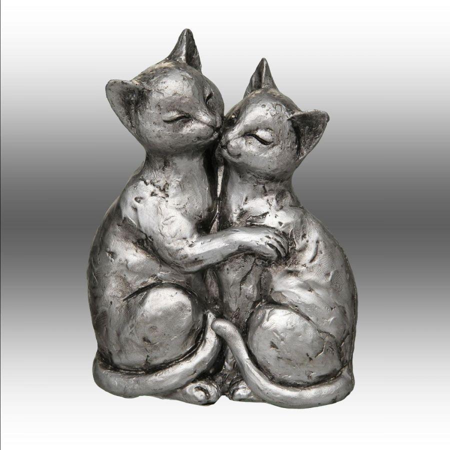 Ambiente Haus Cat Pair - Antq Silver 15cm
