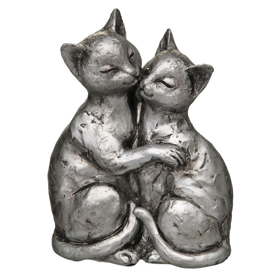 ambiente haus Cat Pair - Antq Silver 15cm