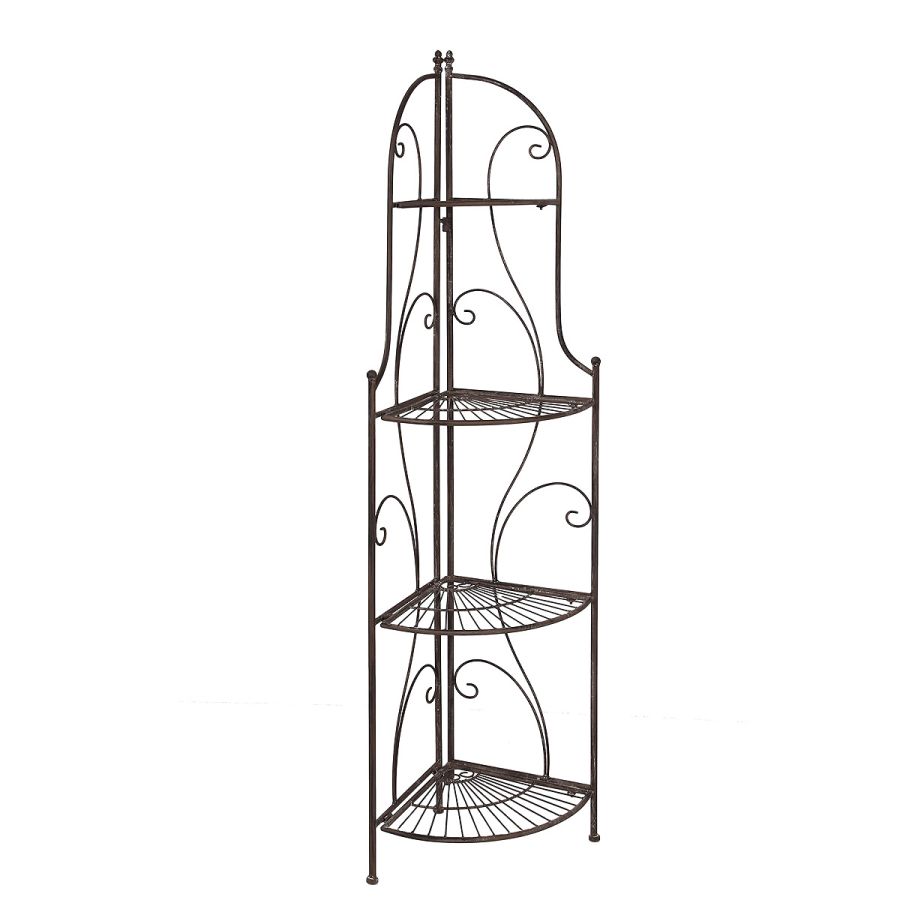 ambiente haus Corner Shelf with 4 Tiers - Antq Brown