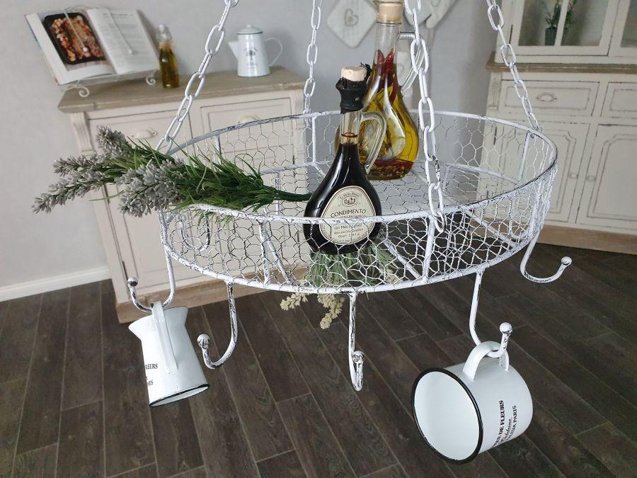 Ambiente Haus Country Kitchen Pan Hanger - White