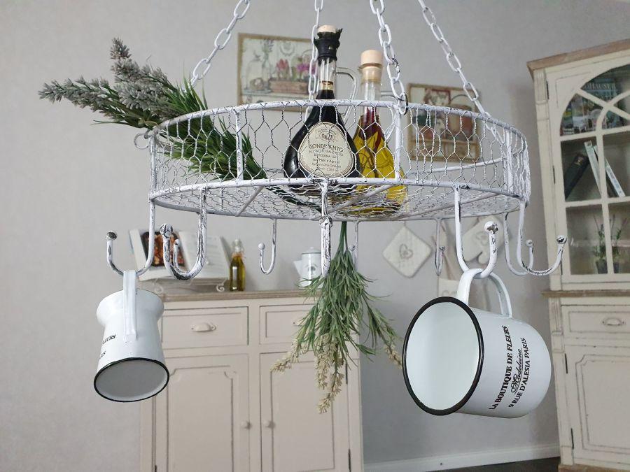 Ambiente Haus Country Kitchen Pan Hanger - White
