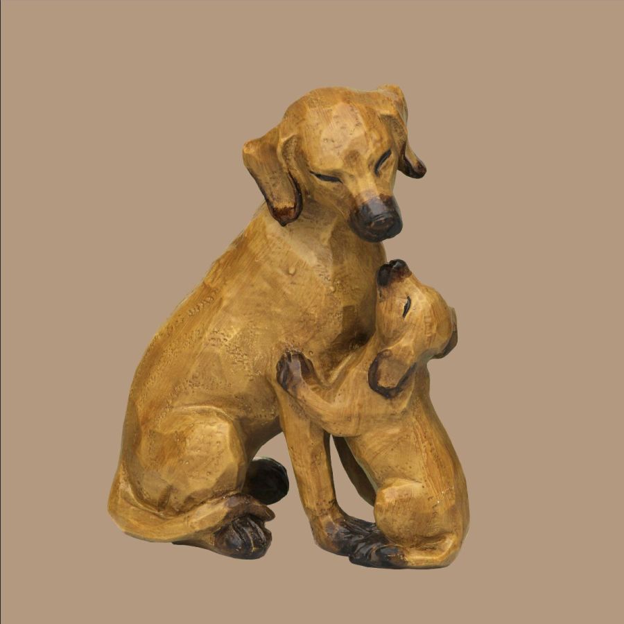 Ambiente Haus Dog With Puppy Brown - Large