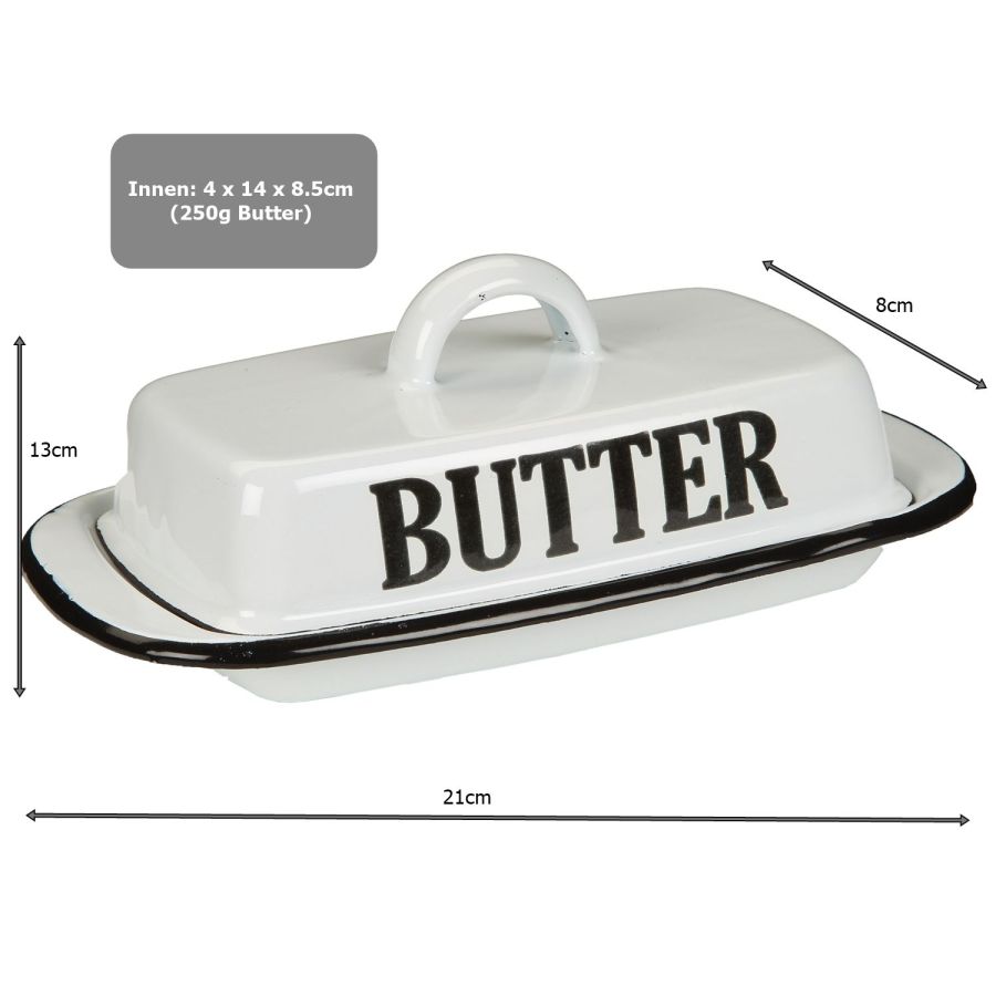 Ambiente Haus Enamel Butter Dish