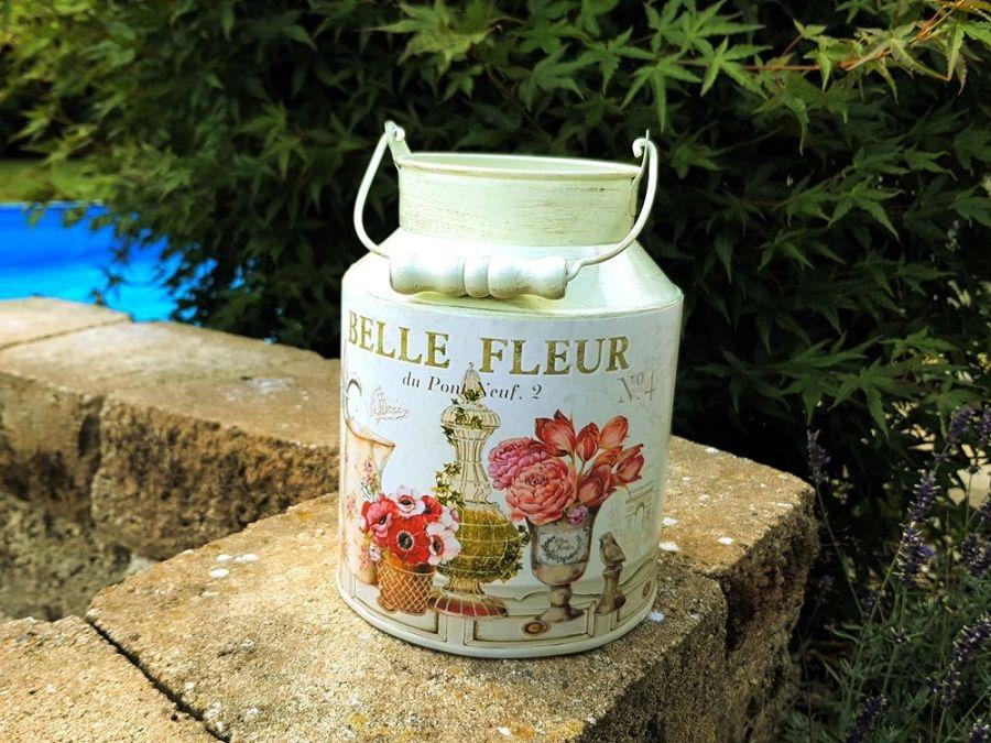 Ambiente Haus Fleur Metal Milk Churn