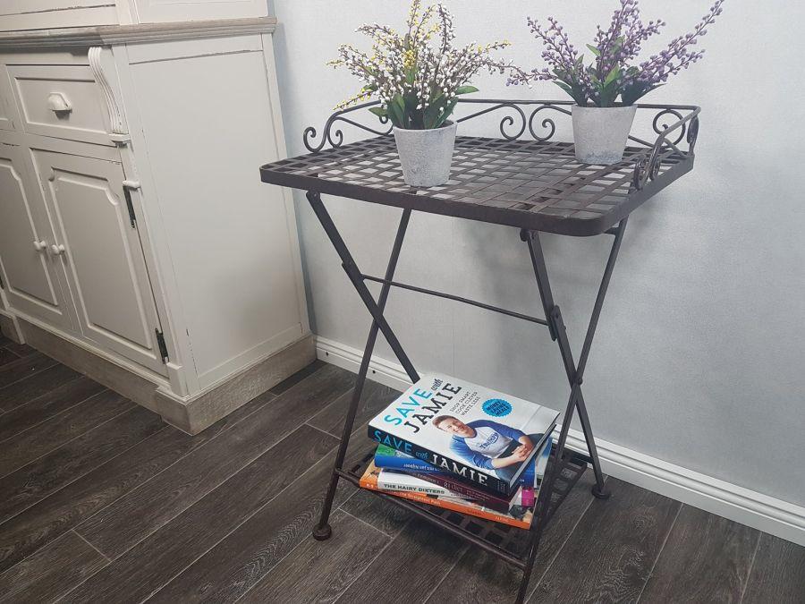 Ambiente Haus Folding Table - Antq Brown 69cm