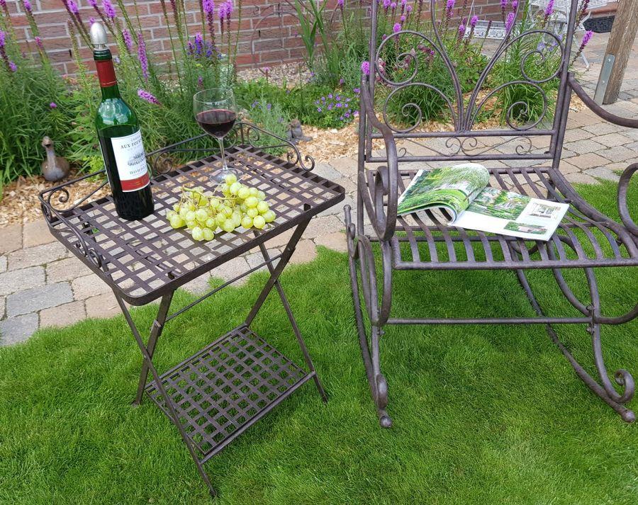 Ambiente Haus Folding Table - Antq Brown 69cm