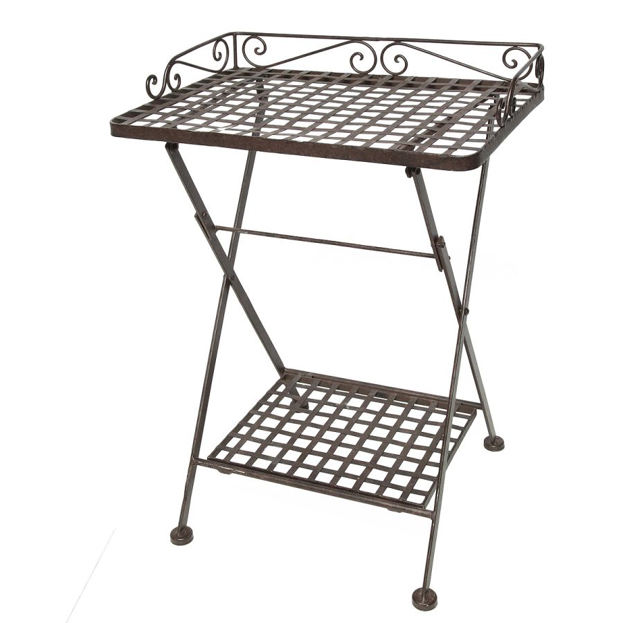 ambiente haus Folding Table - Antq Brown 69cm