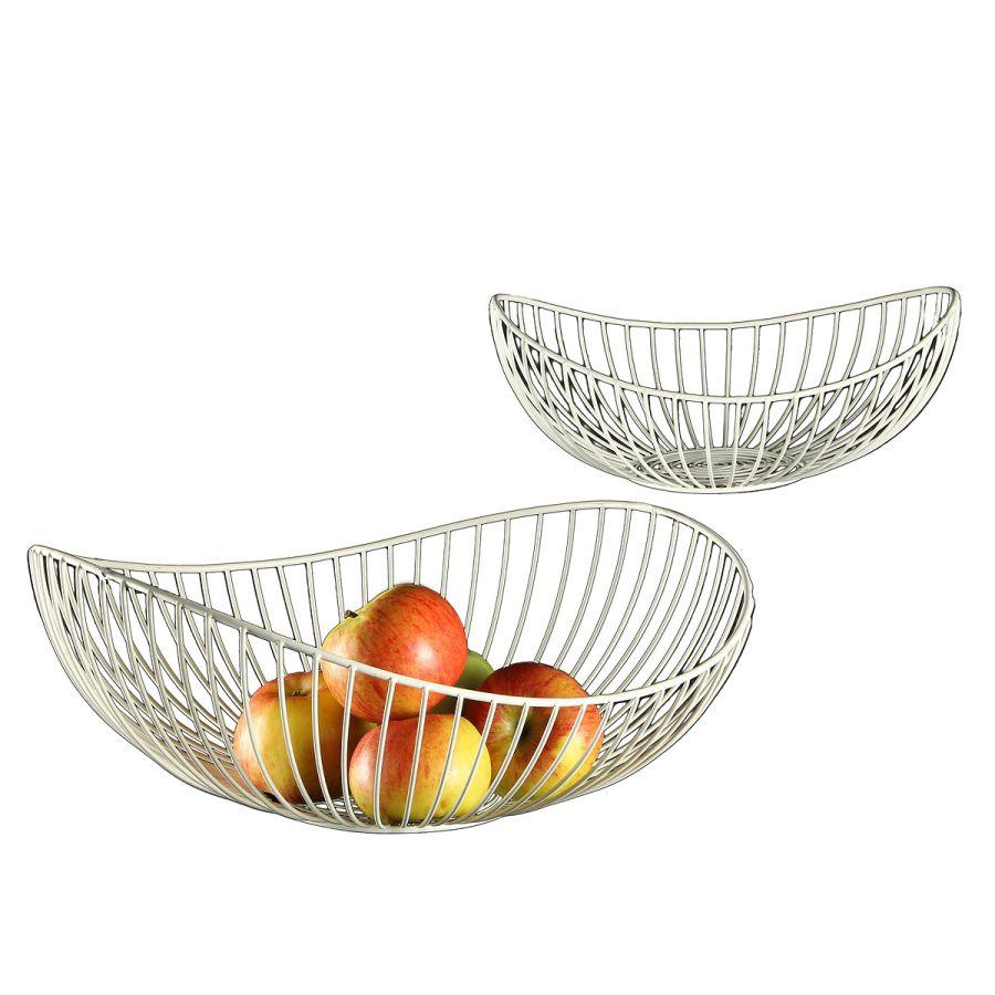 ambiente haus Fruit Bowl - White Pair 38cm