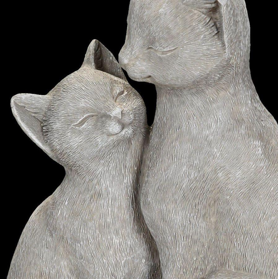 Ambiente Haus Grey Cat With Kitten 21cm