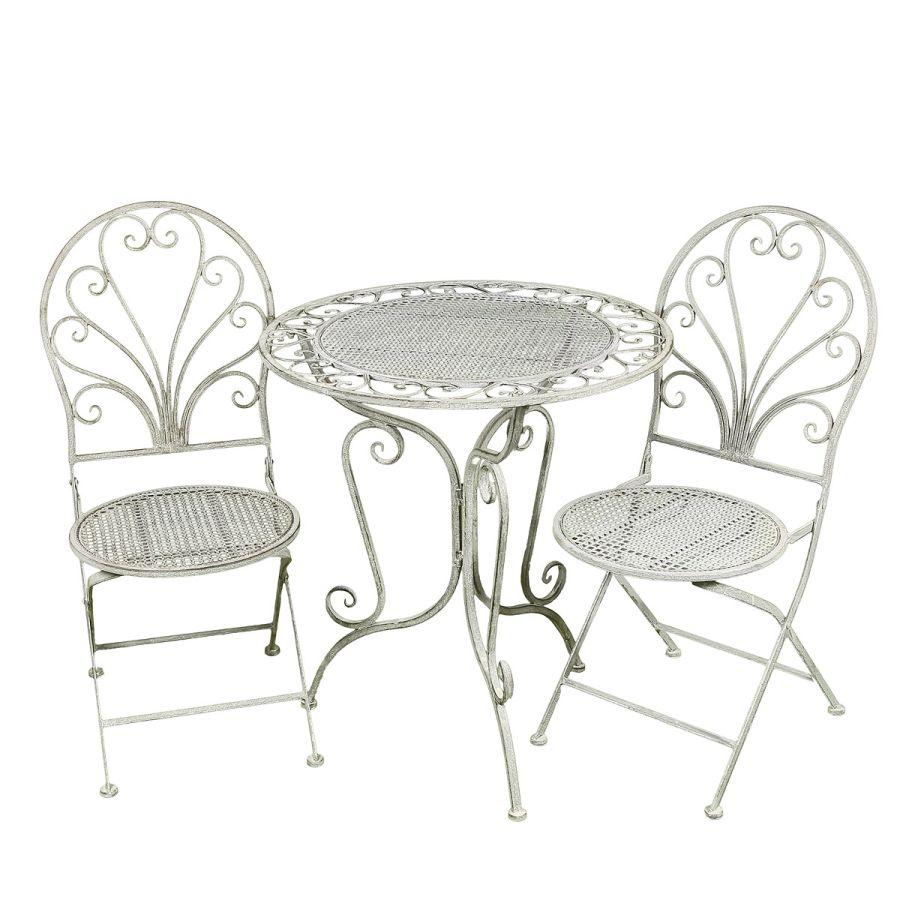 ambiente haus Grey Table & 2 Chair Set