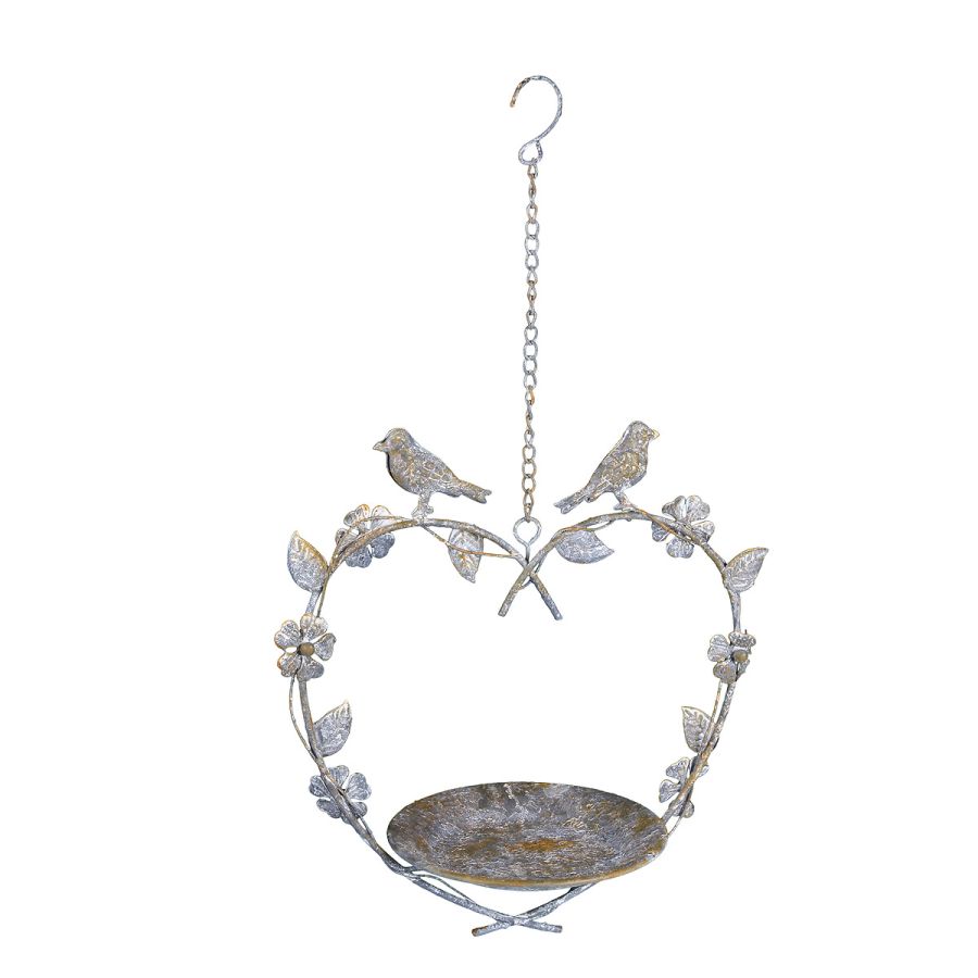 ambiente haus Hanging Heart Bird Bath