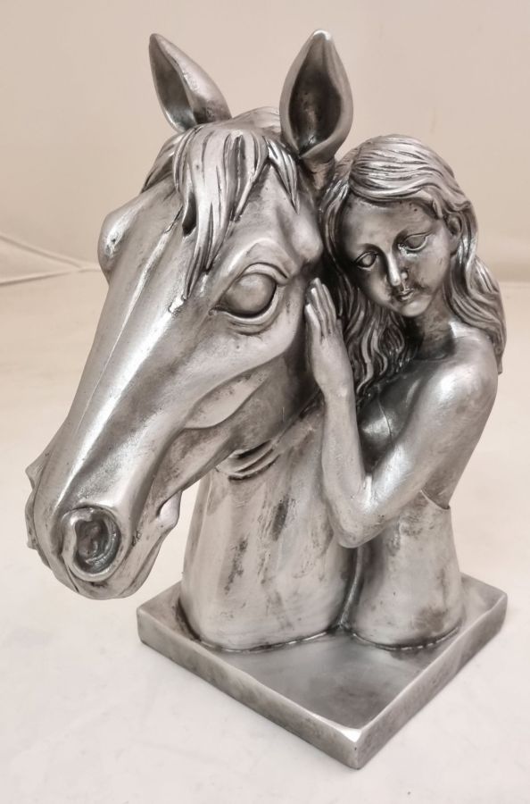 ambiente haus Horse Bust with Girl