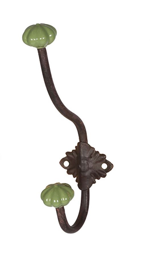 ambiente haus Iron / Ceramic Hook - green 23cm