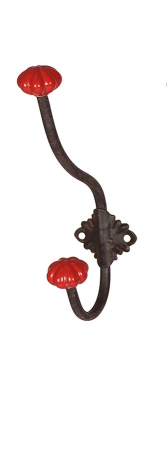 ambiente haus Iron / Ceramic Hook - red 23cm