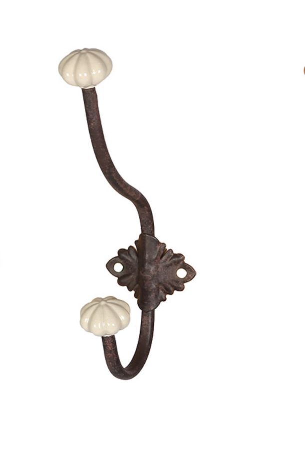 ambiente haus Iron / Ceramic Hook - white 23cm