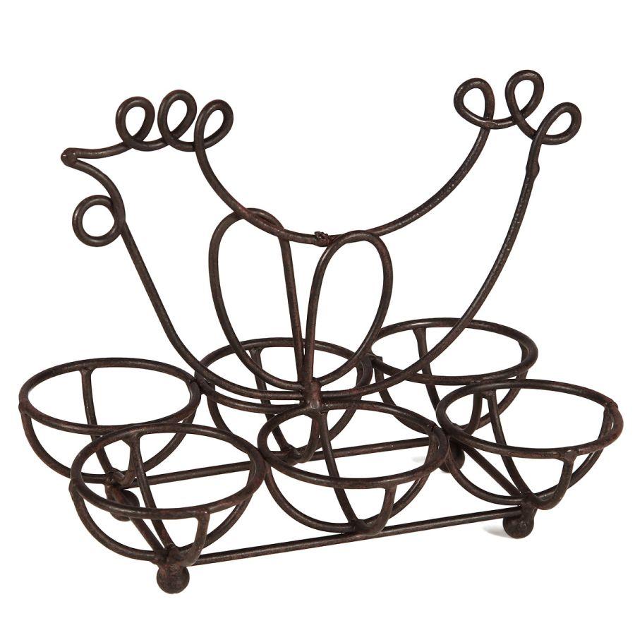 ambiente haus Iron Egg Holder - Antq Brown