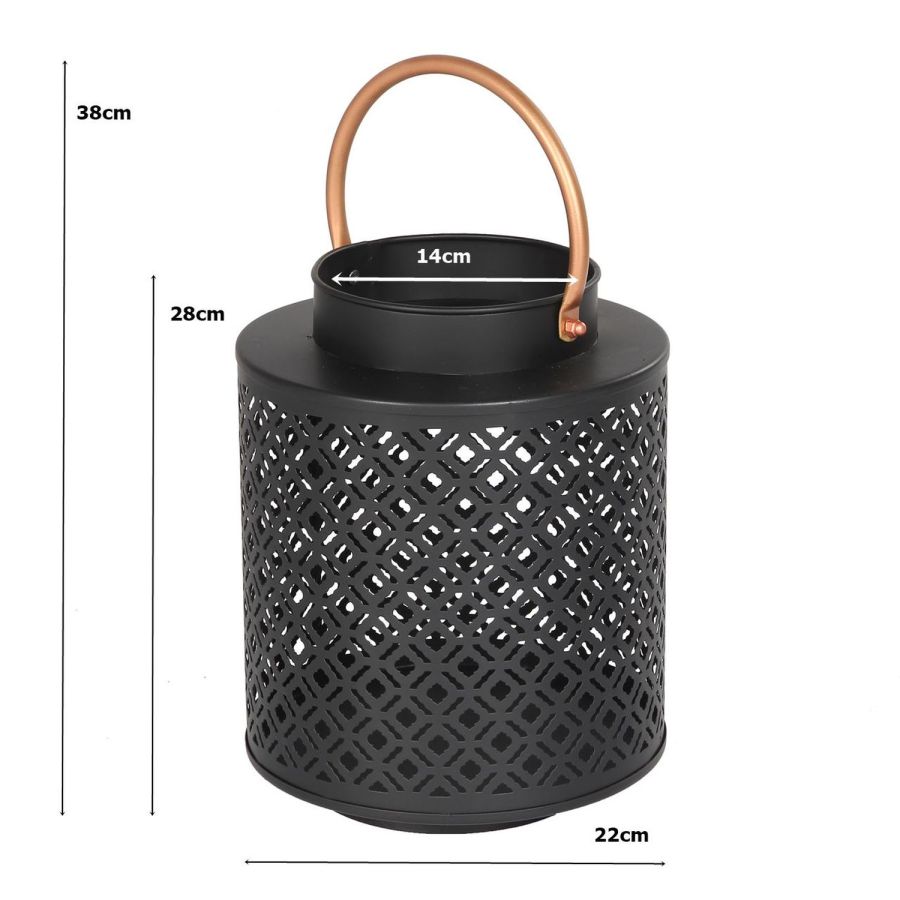 Ambiente Haus Lantern With Copper Handle (H) 38cm