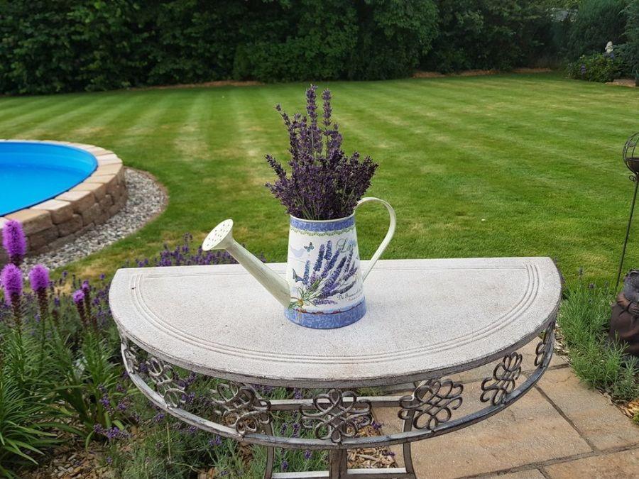 Ambiente Haus Lavender Metal Watering Can