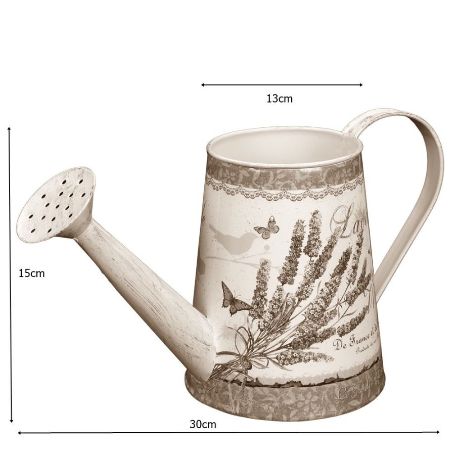 Ambiente Haus Lavender Metal Watering Can