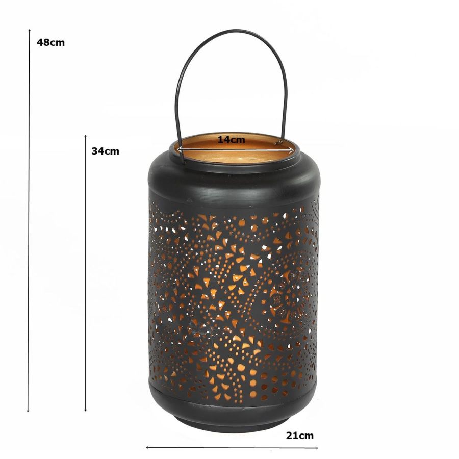 Ambiente Haus Metal Lantern In Black (H) 48cm